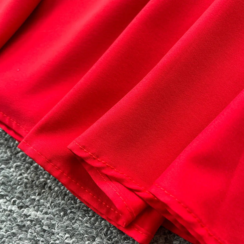 Vintage sexy split Ruched Dress Chic Summer Beach