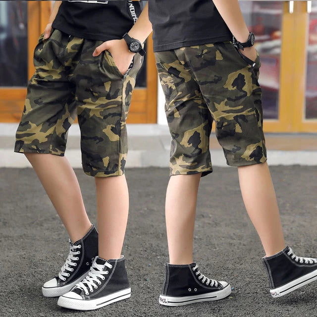 Boys Army Camouflage Shorts Summer