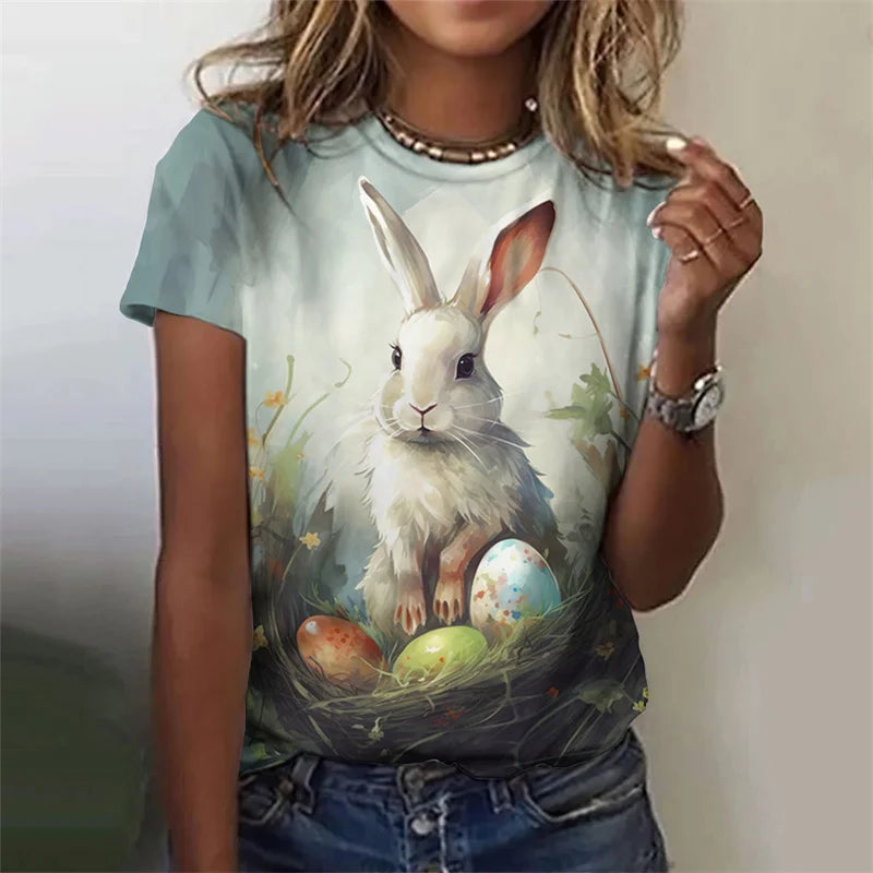 Cute Rabbit 3D Print T-Shirt