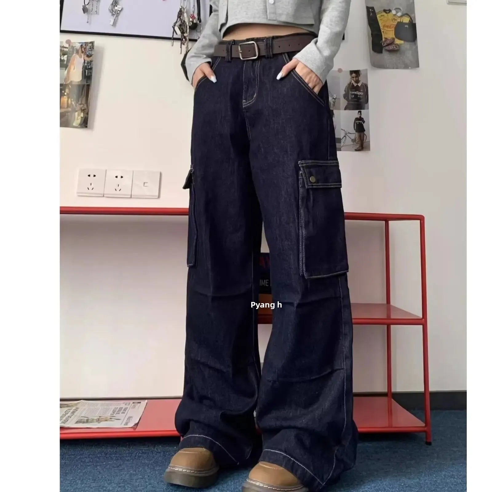 Casual Hip Hop Style Letter Print Men's Jeans Hong Kong Fashion High Street Trendy Long Pants Autumn New Arrival