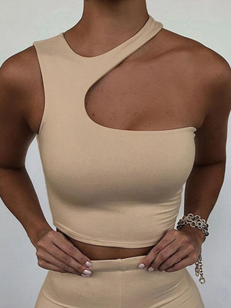Sexy Cut-Out Off-Shoulder Crop Top
