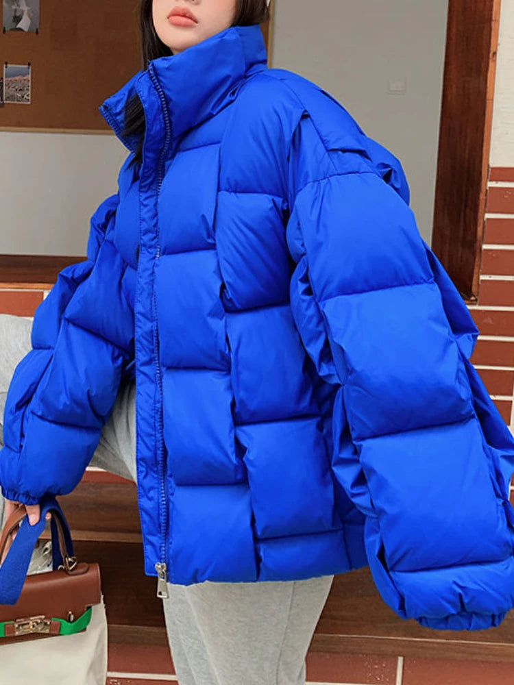 Winter Jacket for Women Three-dimensional Plaid Woven Fashion