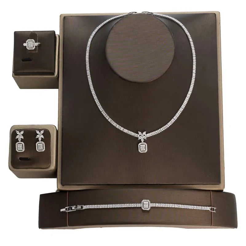 HADIYANA Cubic Zirconia Jewelry Set