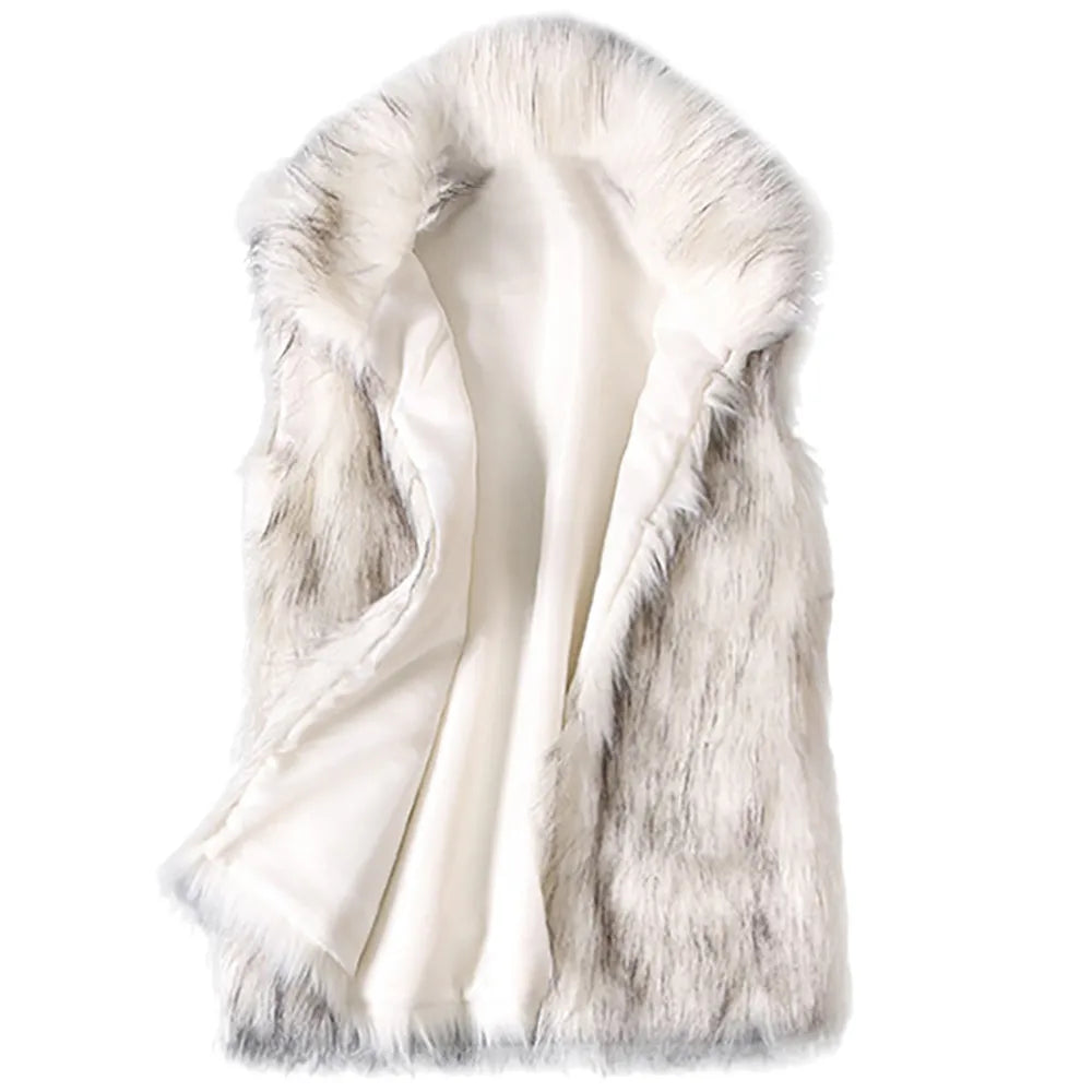 Women's Winter Wool Faux Fur Vest