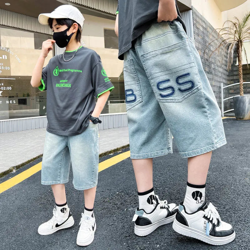 Boys' Light Blue Denim Shorts