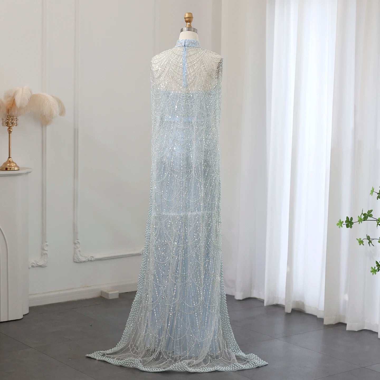 Sharon Said Luxury Pearls Dubai Champagne Evening Dresses