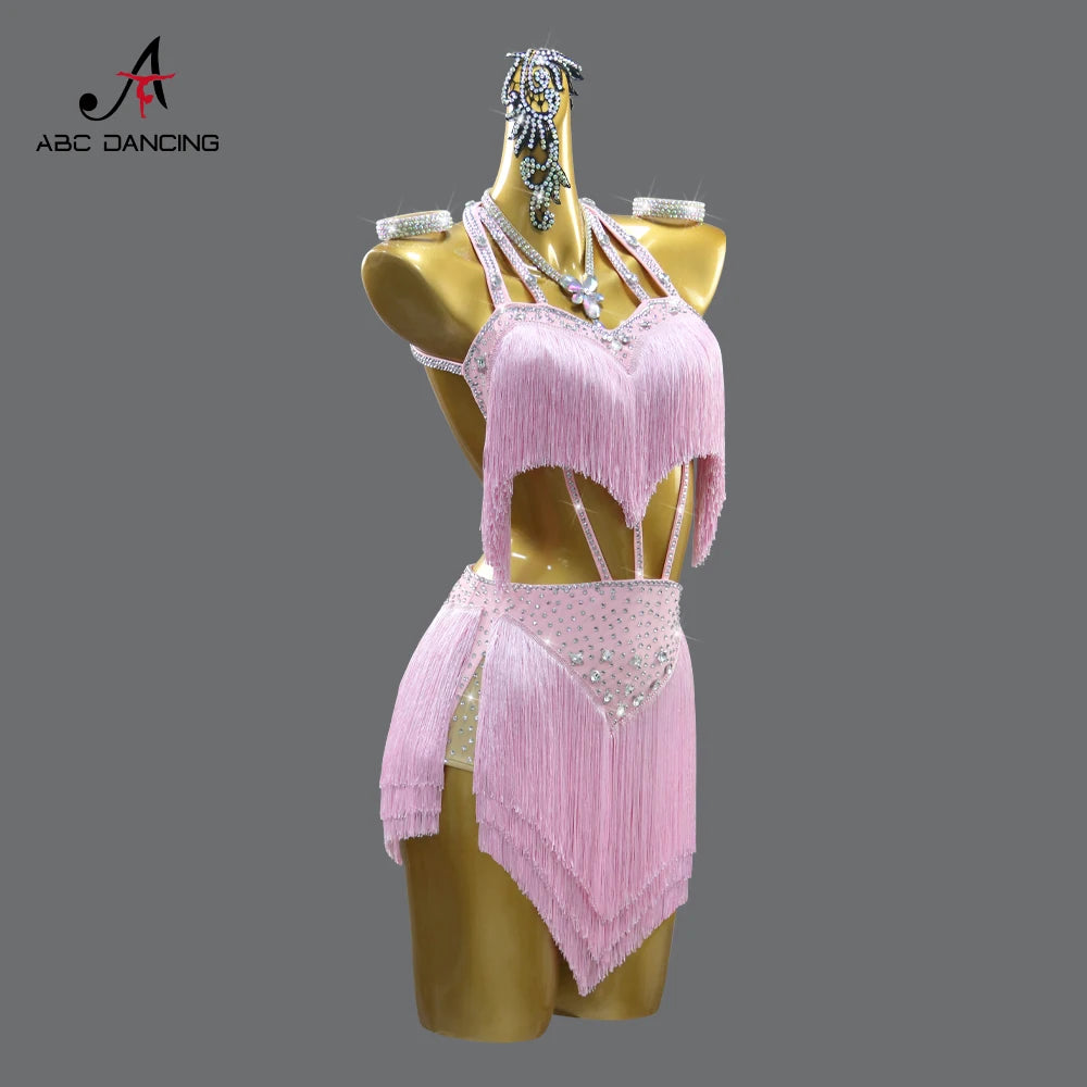 Womens Evening Party Dress Latin Dance Practice Clothes Girls Dancewear Stage Costume Sexy Outfits 2025 Parties Skirt Customized