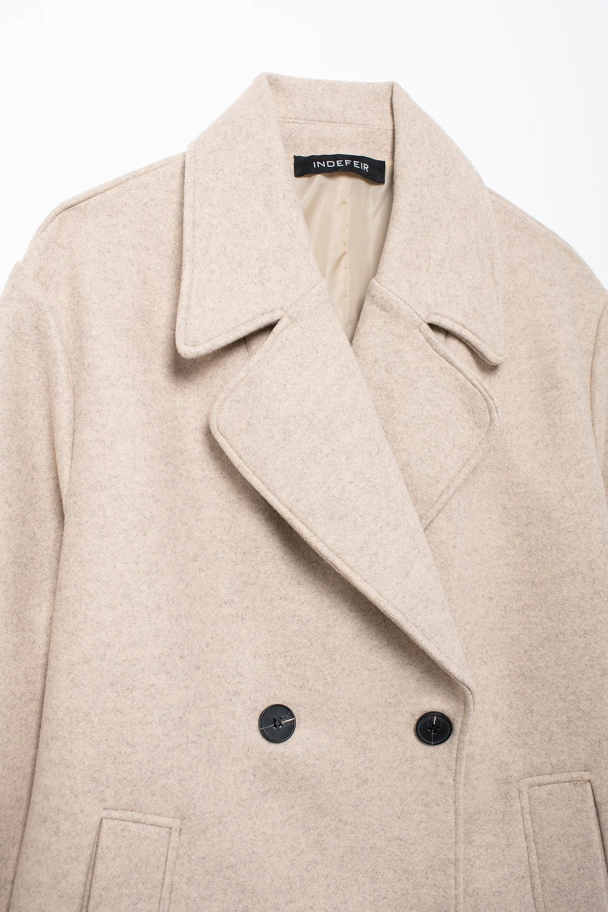 Winter Coat For Women 2024 Solid Lapel Double Breasted Long