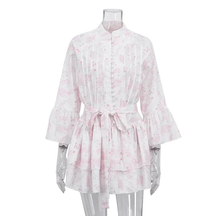 Spring Summer Elegant Classic Pleated Female Dress