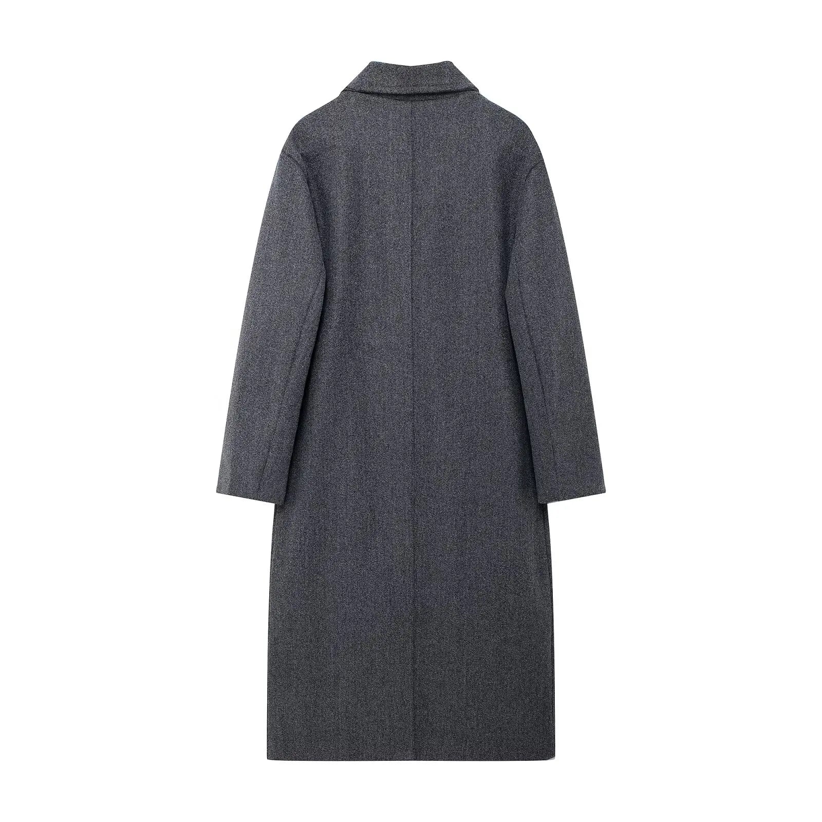 Winter Coat For Women 2024 Solid Lapel Double Breasted Long