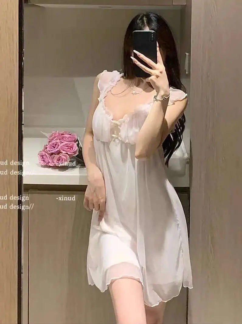Sexy Dress Elegant Chaming For Women In Spring And Summer Thin Sleeveless Short Lace Sexy With Chest Cushion Sweet Princess DDJ8