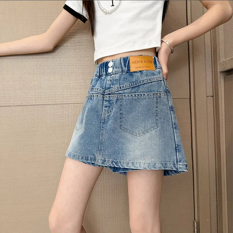 Girls' Summer Denim Pantskirt