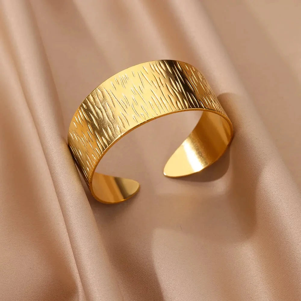 Vintage Irregular Wide Geometric Cuff Bracelet