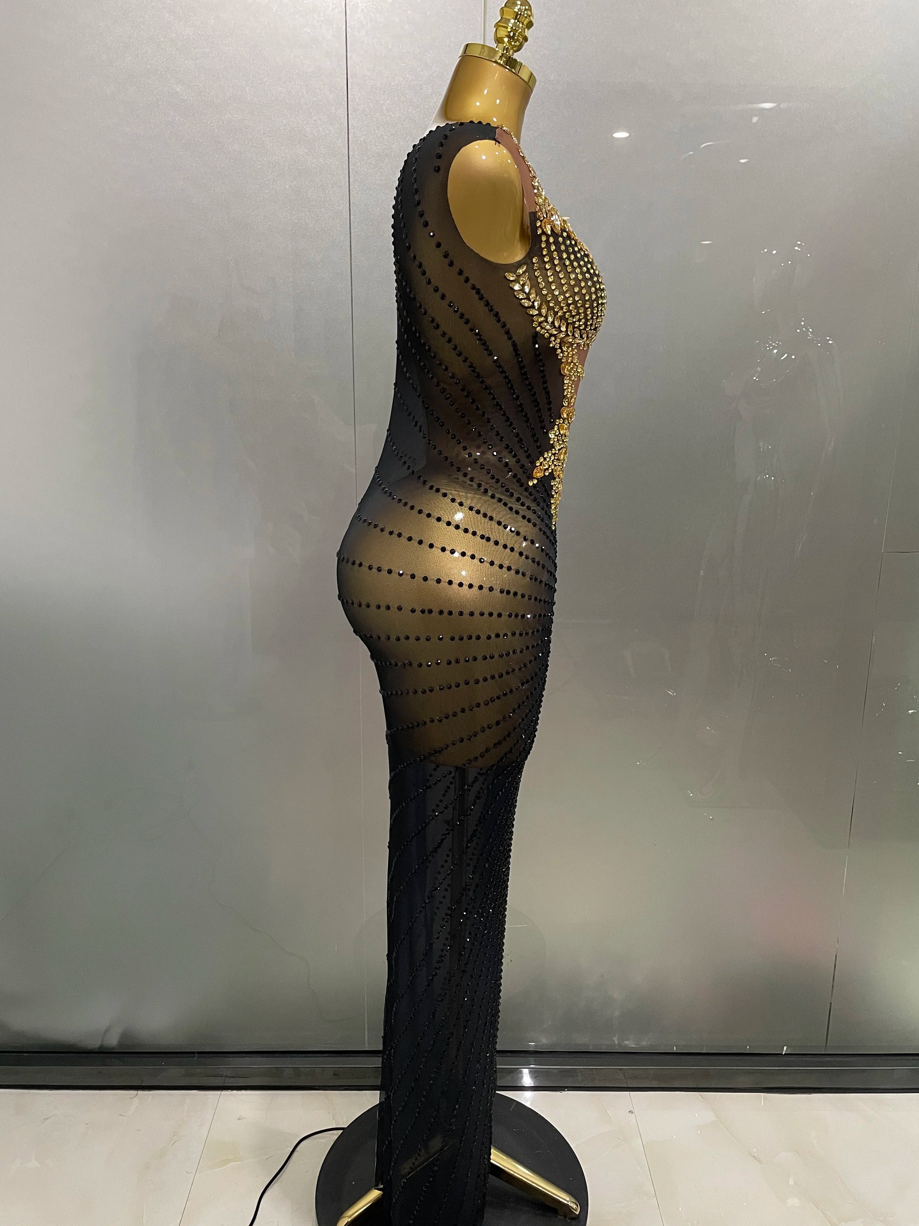 Sexy Sparkly Rhinestones Sleeveless