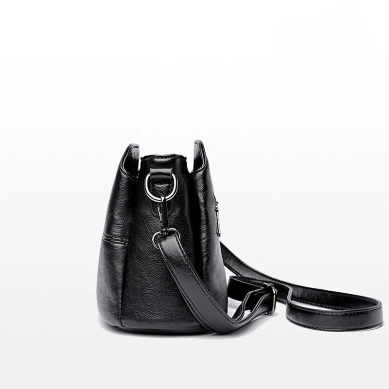Retro PU Leather Bucket Crossbody Bag