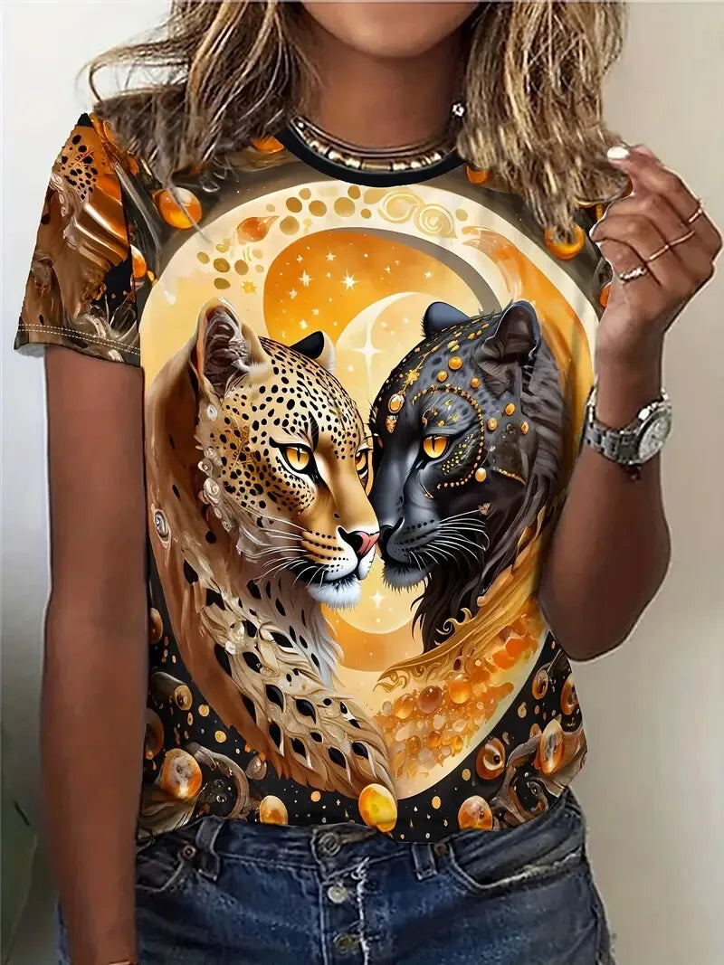 Summer Leopard 3D Print T-shirt