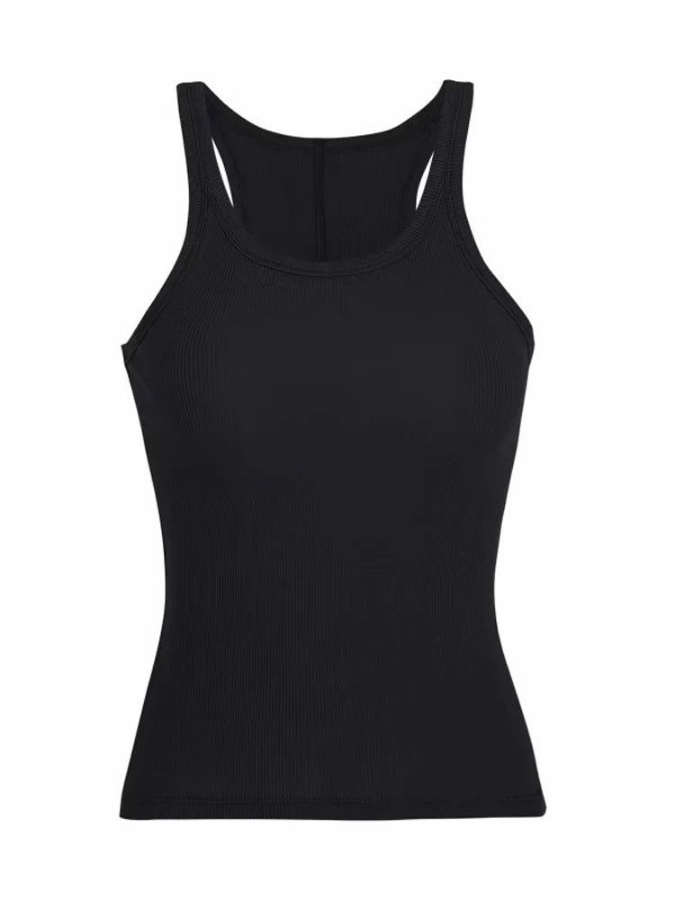 Solid Ribbed Knitted Tank Top