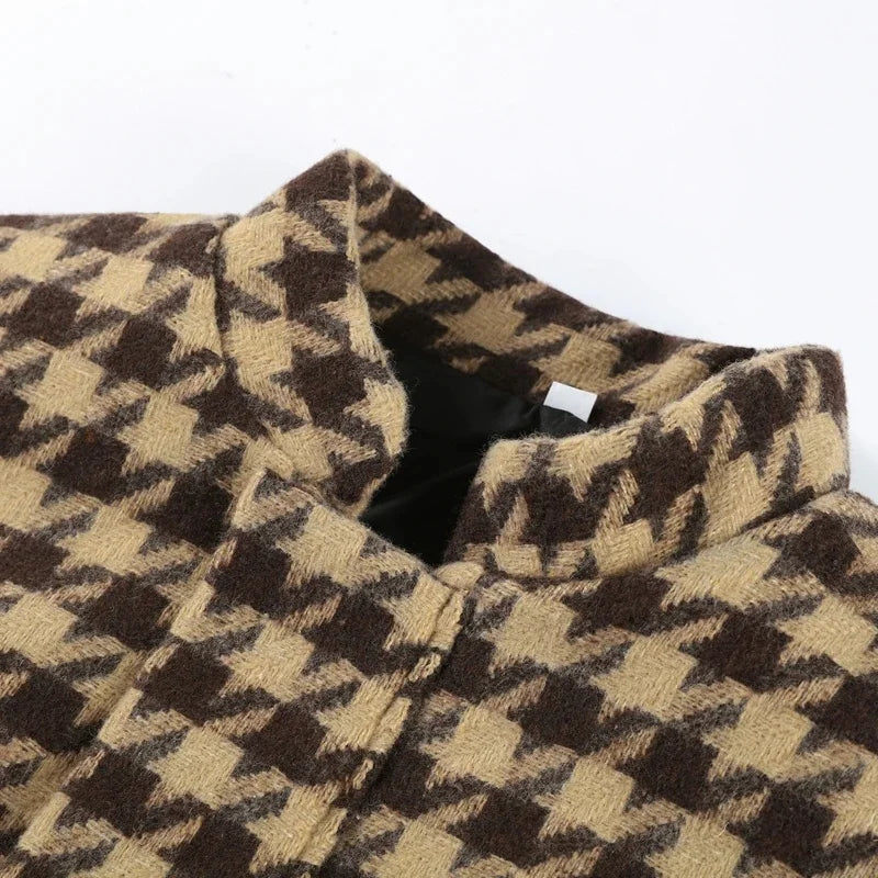 2025 Spring Retro Plaid Women Sets Casual Chic Full Sleeve