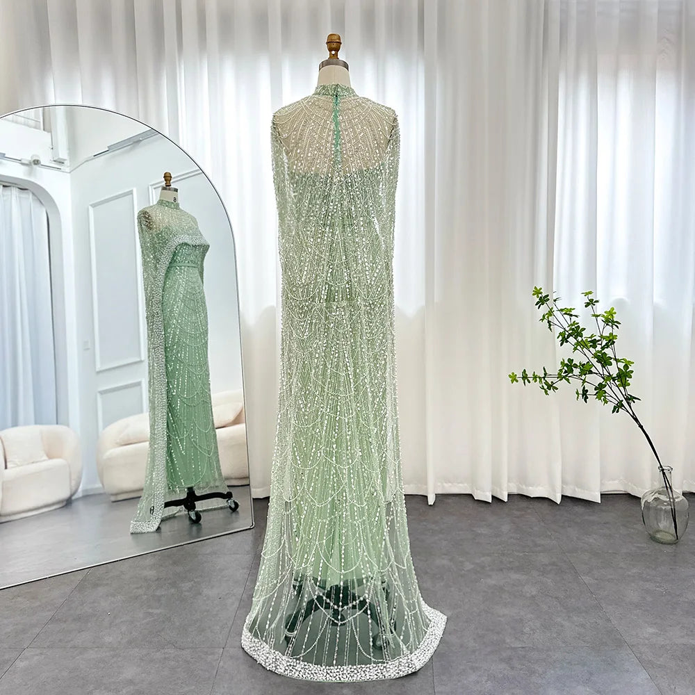 Sharon Said Luxury Pearls Dubai Champagne Evening Dresses