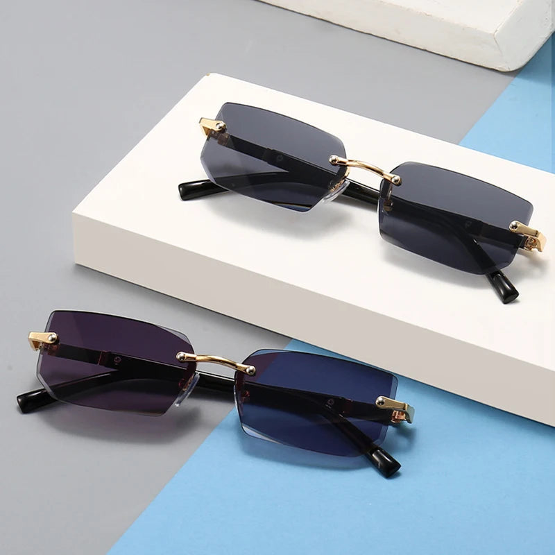 Rimless Classic Square Sunglasses