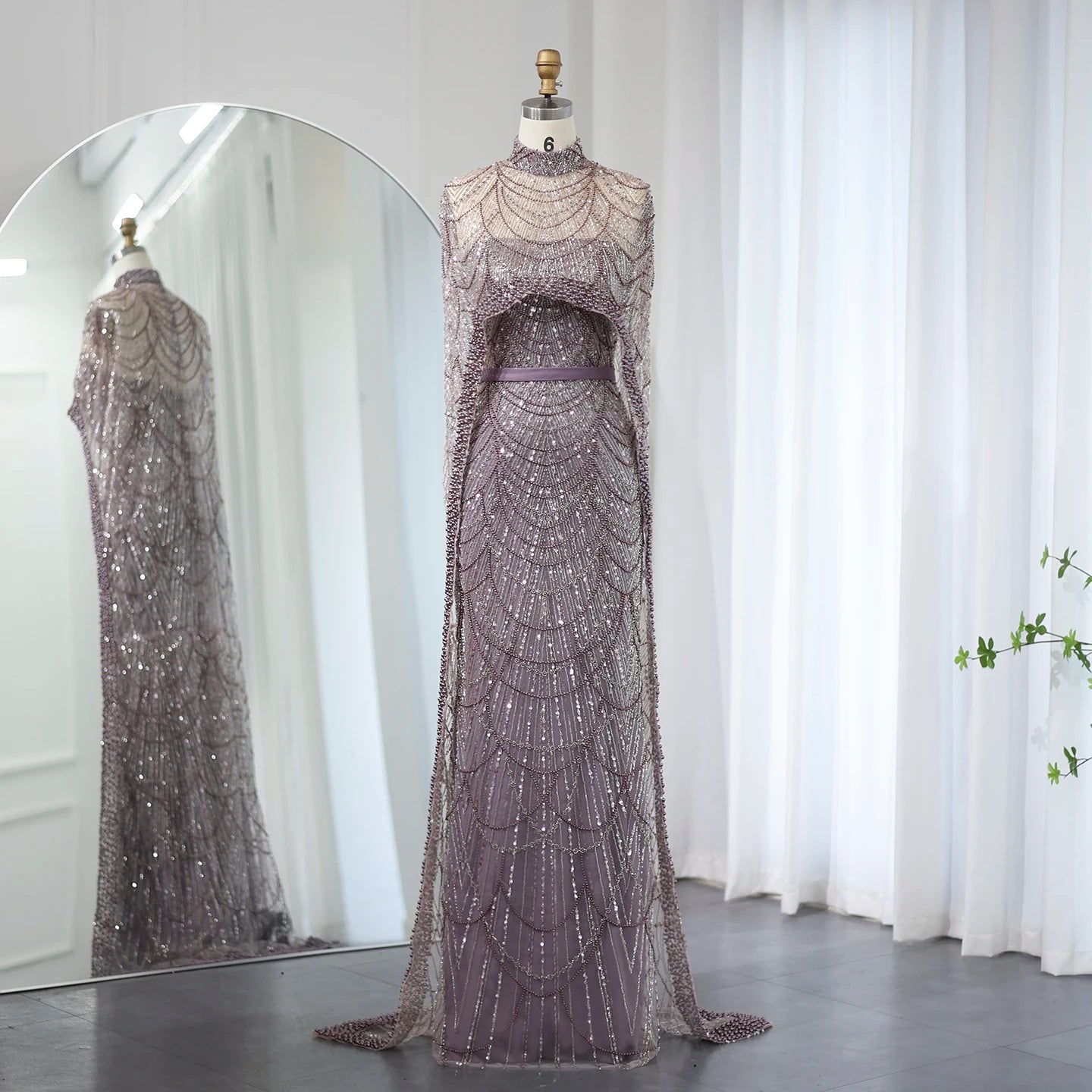 Sharon Said Luxury Pearls Dubai Champagne Evening Dresses