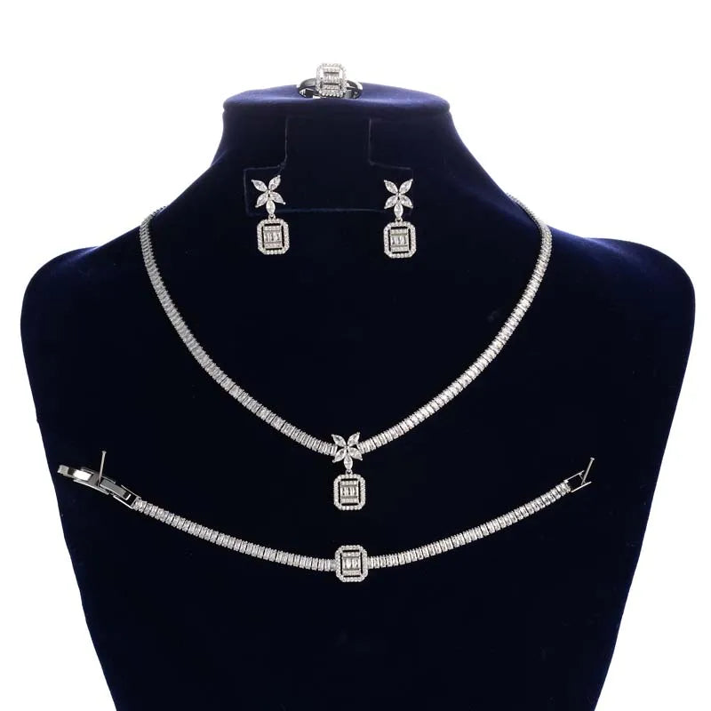 HADIYANA Cubic Zirconia Jewelry Set