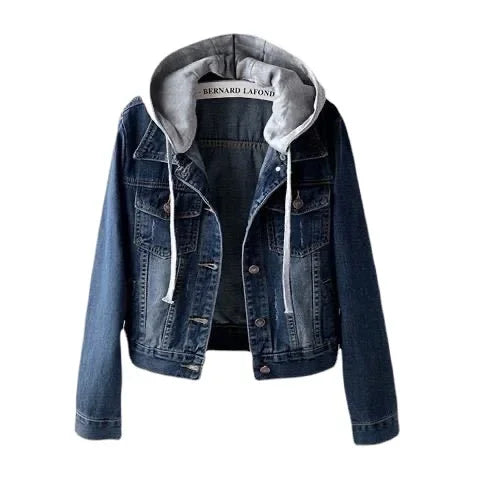 Korean Style Hooded Denim Jacket for Women