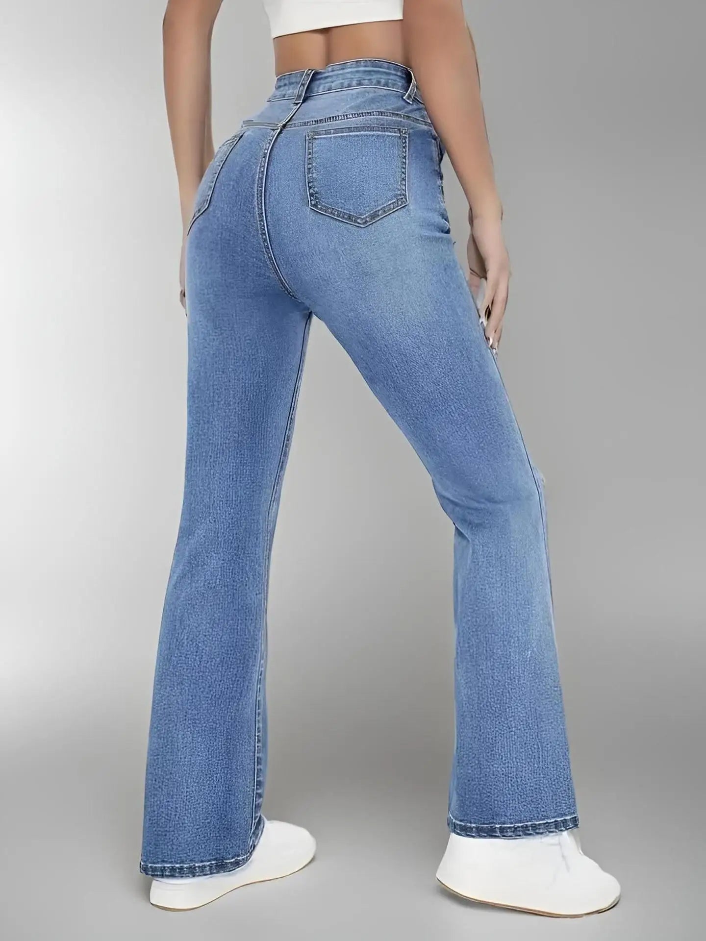 Slimming High-Waist Denim Jeans
