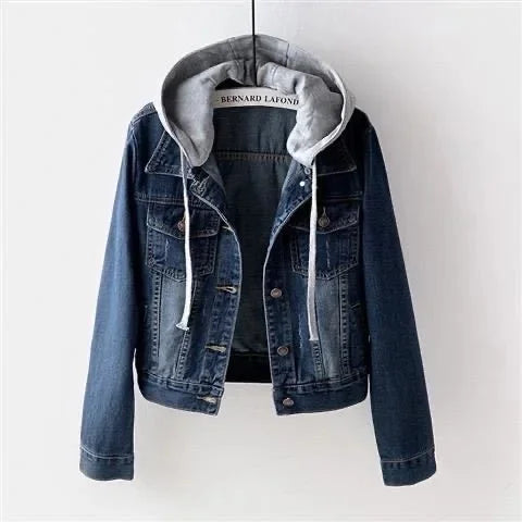 Korean Style Hooded Denim Jacket for Women