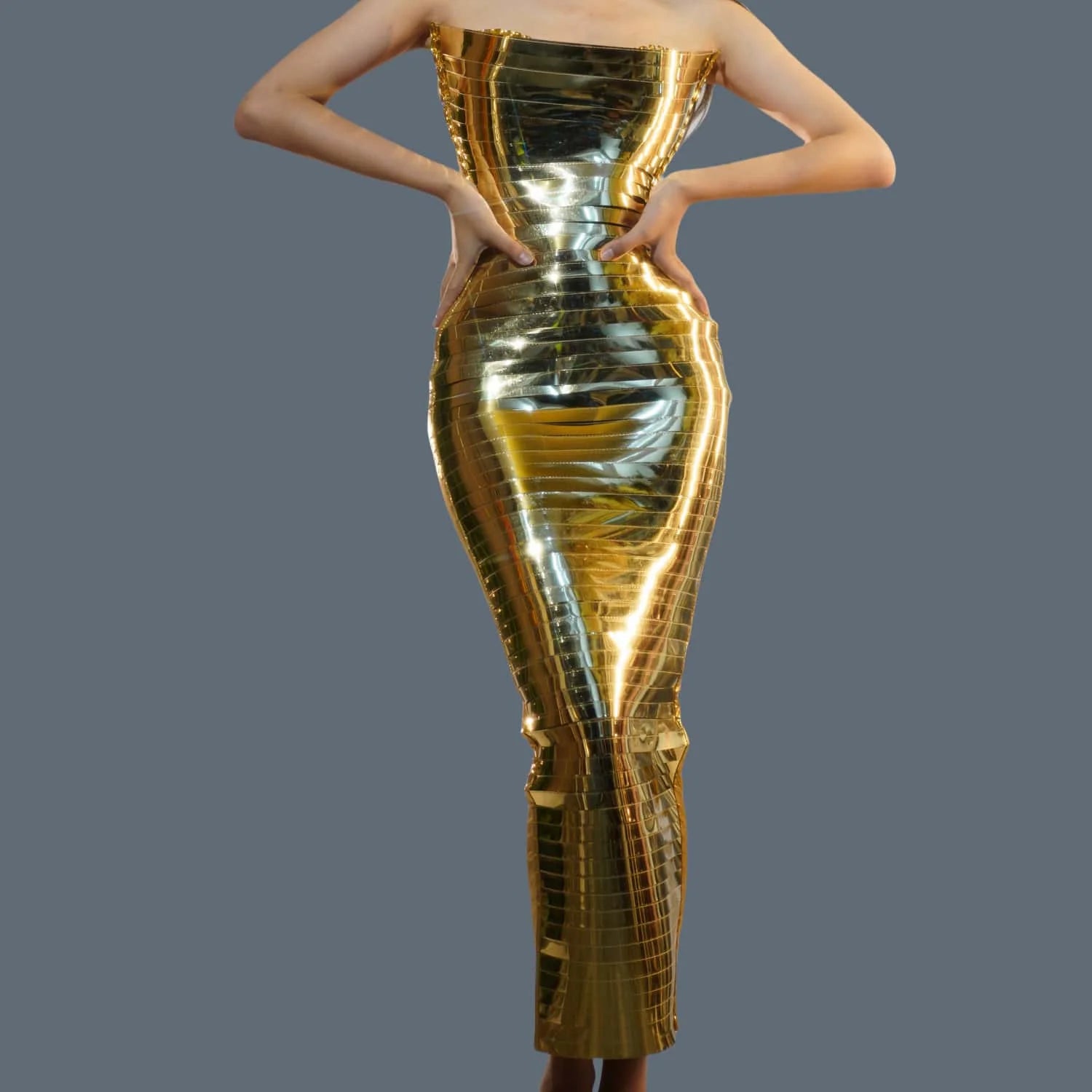 Dinner Party Evening Dress for Women High-end Gold Strapless Bodycon Sequins Bar Maxi Dress Sexy Bodycon Ladies Prom Gown Dianti
