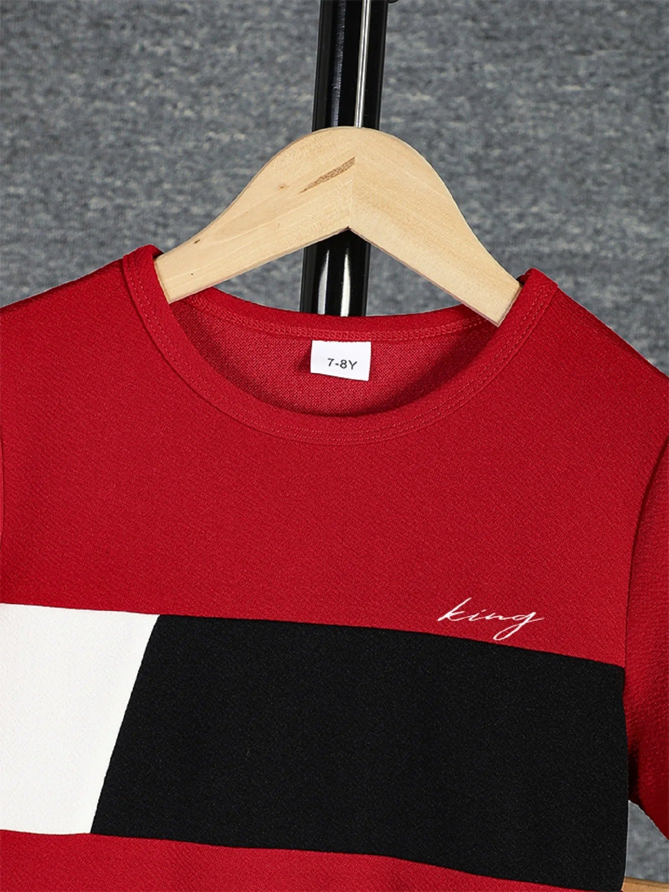 2pcs Boys Colorblock T-shirt & Shorts Set