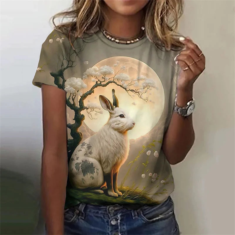 Cute Rabbit 3D Print T-Shirt