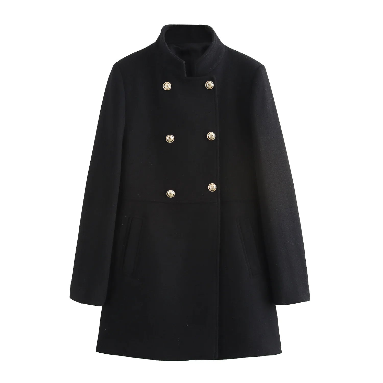 Winter Coat For Women 2024 Solid Lapel Double Breasted