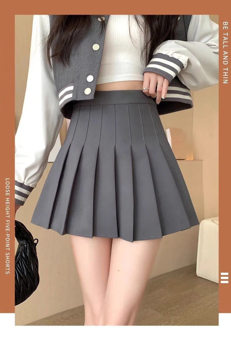 Women's High-Waist Pleated Mini Skirt