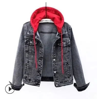Korean Style Hooded Denim Jacket for Women