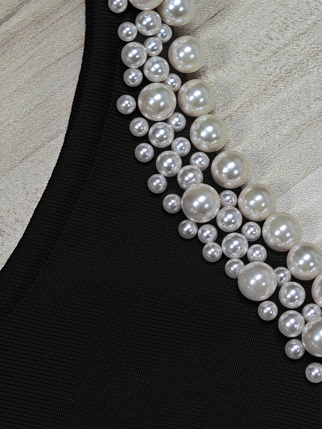 Women's Pearl Beading One Shoulder Tight Bodycon Bandage Dress