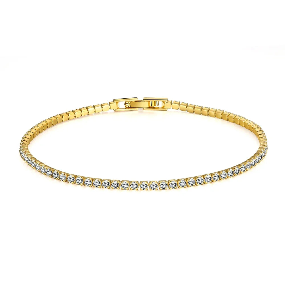 Sterling Silver 2mm Zirconia Tennis Bracelet