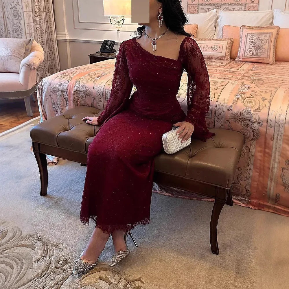 Spring American European New Fashion Women's Wine Red