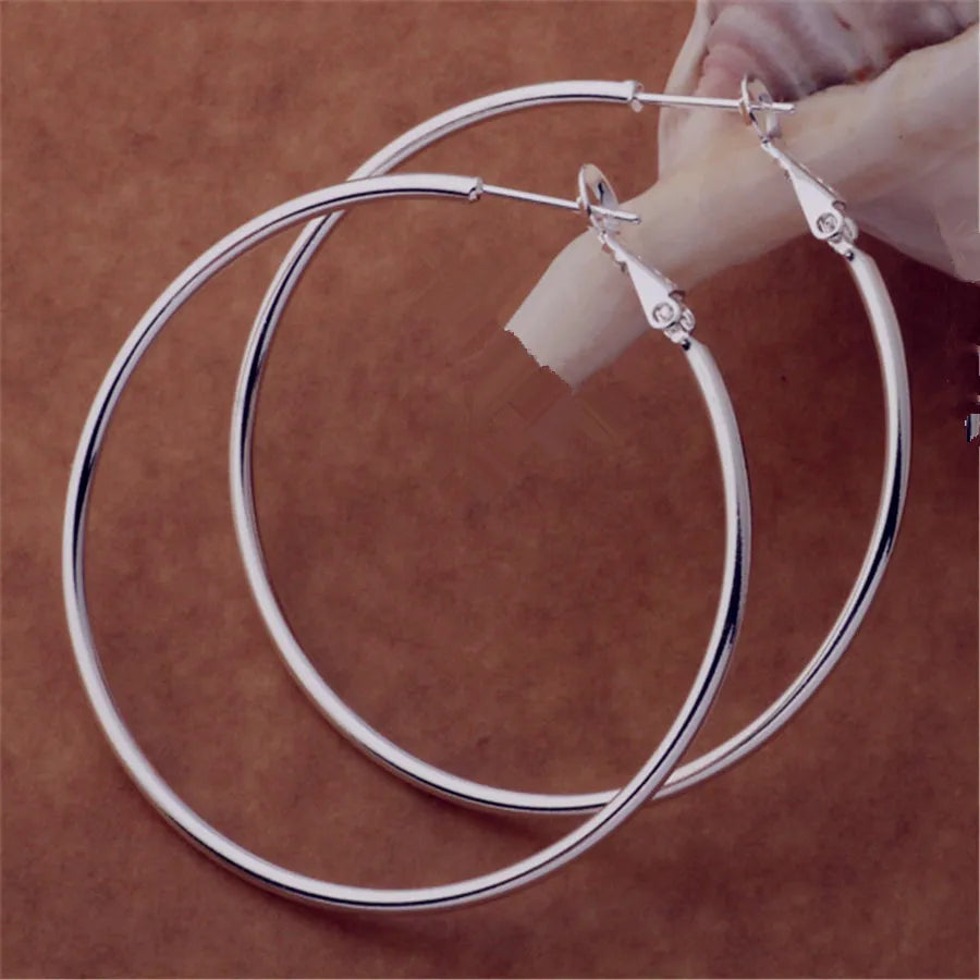 Sterling Silver Big Hoop Earrings