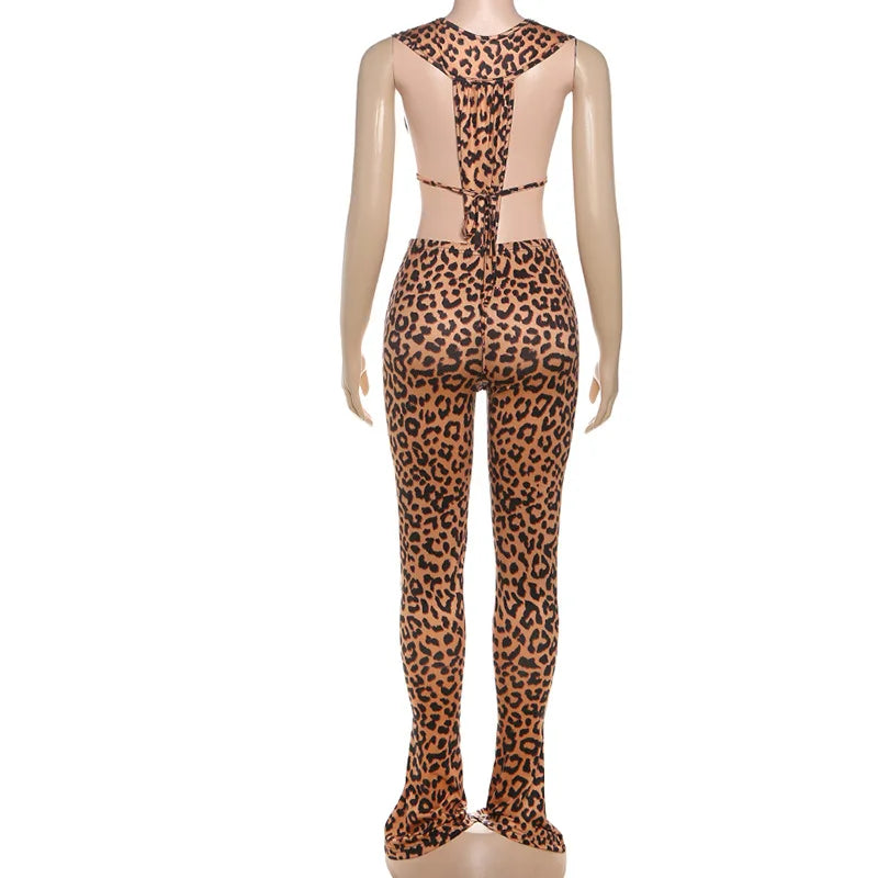 FAGADOER Sexy Leopard Print Bodycon