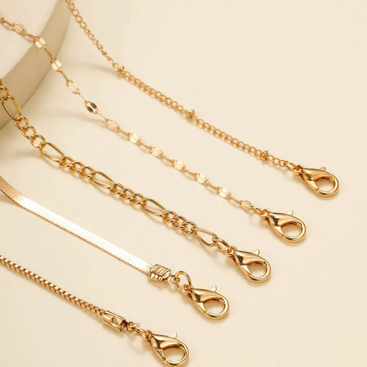 Gold Color Bold Link Snake Chain Bracelet