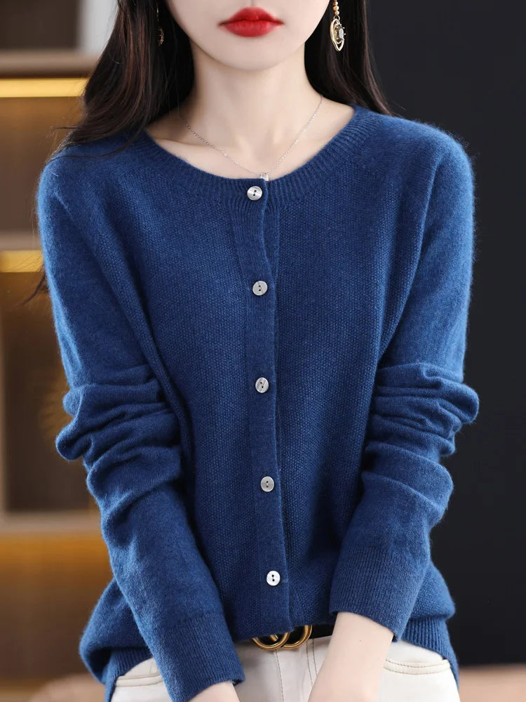 Addonee Women's 100% Merino Wool Cardigan