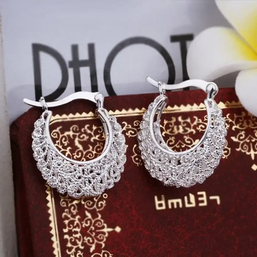 Pure 925 Silver Charm Earrings for Women