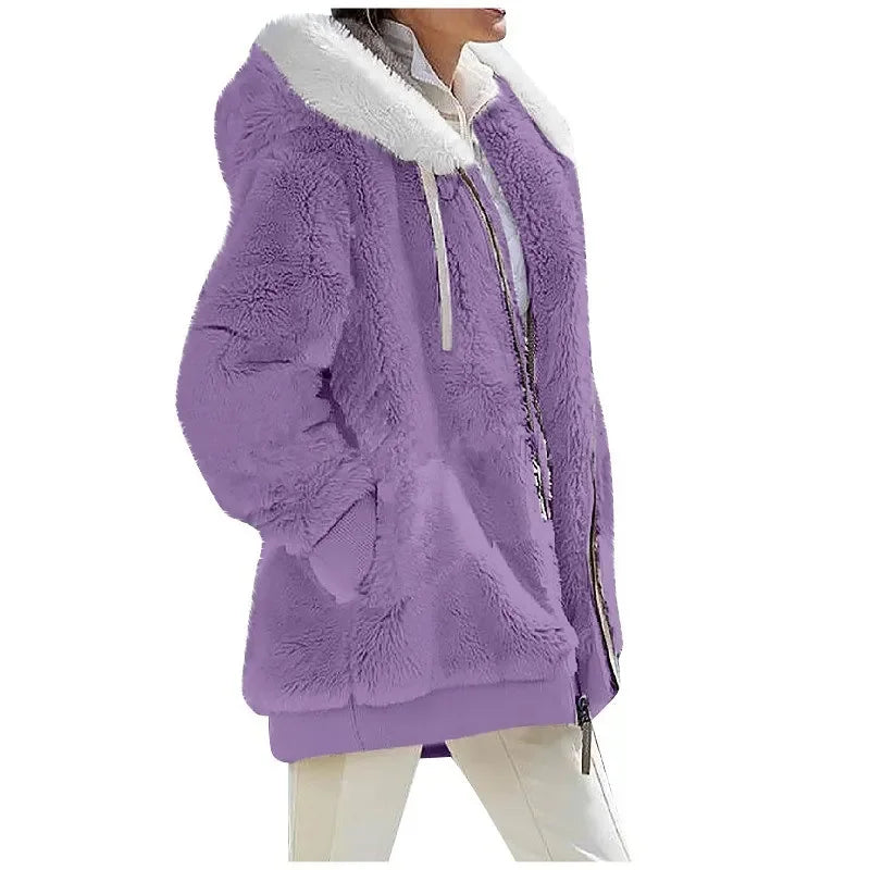 Women’s Hooded Cashmere Fleece Coat