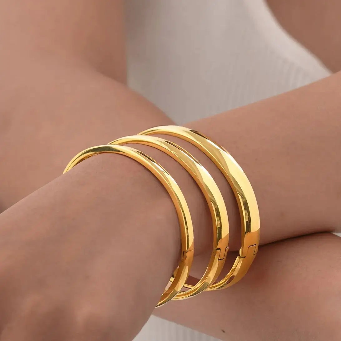18K Gold Plated Stainless Steel Openable Bracelets