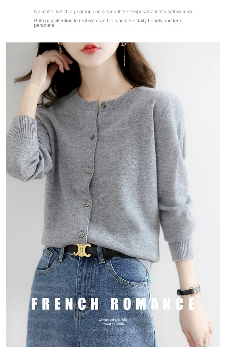 Worsted Spring & Autumn Women's Cardigan