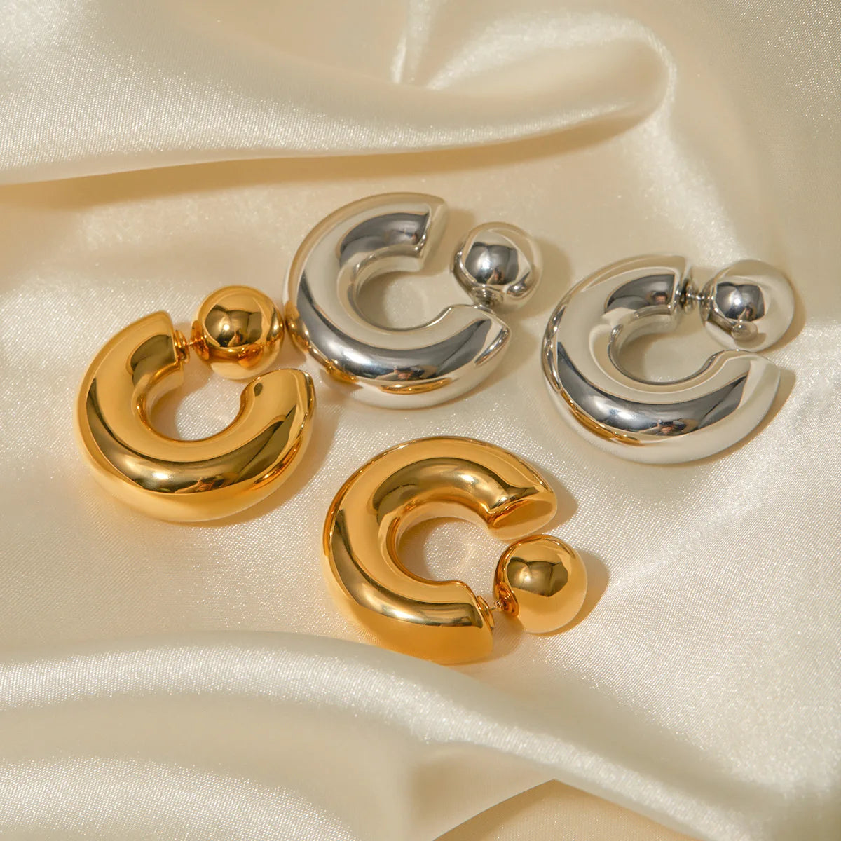 Fashionable C-Shaped Earrings