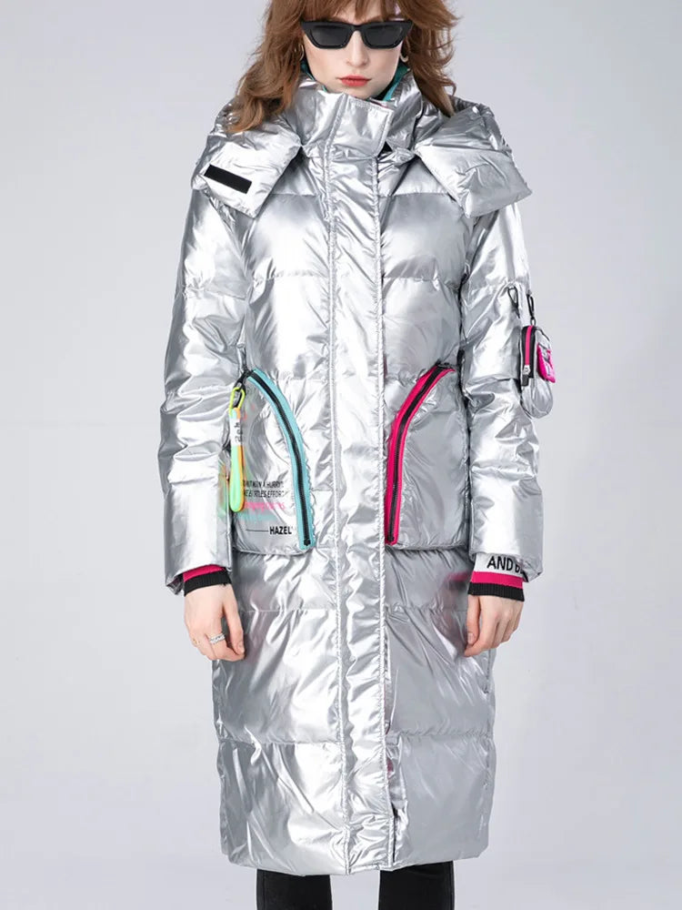 Winter Clothing Glossy Waterproof Coat Women
