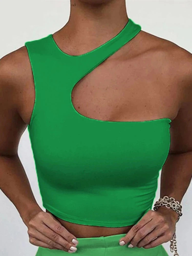 Sexy Cut-Out Off-Shoulder Crop Top