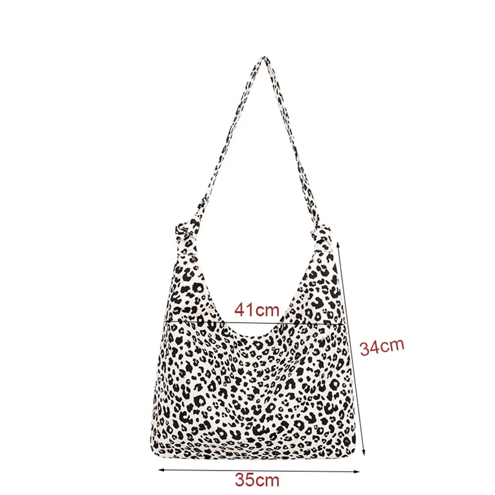 Luxury Leopard Print Canvas Tote Bag